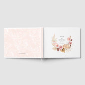 Elegant Boho Waterverf FLoral Wedding Gastenboek (Volledig)