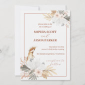 Elegant Boho Waterverf Flower Wedding Kaart (Voorkant)