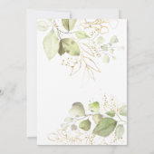 Elegant Boho Waterverf Greenery Gold Wedding Kaart (Achterkant)