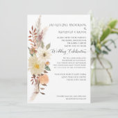 Elegant BOHO Waterverf Herfst Floral Pampas Grass Kaart (Staand voorkant)