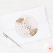Elegant Boho Waterverf Ronde Sticker (Envelop)
