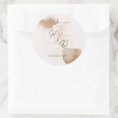 Elegant Boho Waterverf Ronde Sticker (Tas)