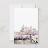 Elegant Boho Waterverf Venetië Script Bruiloft Bedankkaart (Achterkant)