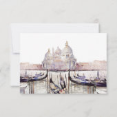 Elegant Boho Waterverf Venetië Script Bruiloft Bedankkaart (Achterkant)