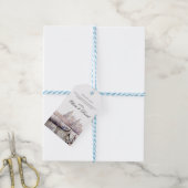 Elegant Boho Waterverf Venetië Script Bruiloft Cadeaulabel (Met Touw)