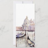 Elegant Boho Waterverf Venetië Script Bruiloft Kaart (Achterkant)
