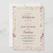 Elegant Boho Waterverf Wildflower Baby shower Kaart (Voorkant)