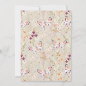 Elegant Boho Waterverf Wildflower Baby shower Kaart (Achterkant)