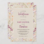 Elegant Boho Waterverf Wildflower Baby shower Kaart (Voorkant / Achterkant)