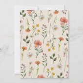 Elegant Boho Waterverf Wildflower Vrijgezellenfees Kaart (Achterkant)