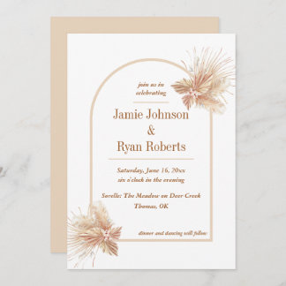 Elegant Boho Wedding Invitation Kaart