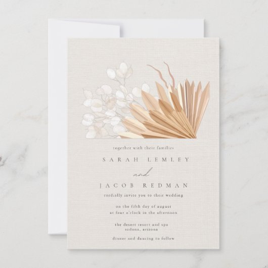 Elegant Boho Wedding Kaart (Voorkant)