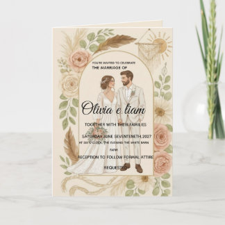 Elegant Boho Wedding Stationery Suite - Olivia & L Kaart