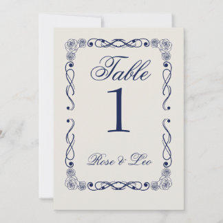 Elegant Boho Wedding Table Number | Old Money  Kaart