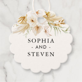 Elegant Boho Wedding with Beige & Yellow Flowers Bedankjes Labels
