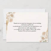 Elegant Boho Wedding with Beige & Yellow Flowers Bedankkaart (Achterkant)