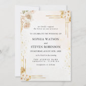 "Elegant Boho Wedding with Beige & Yellow Flowers Kaart (Voorkant)