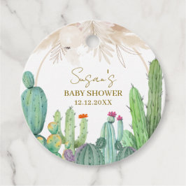 Elegant Boho Western Cactus Arch Baby shower Bedankjes Labels