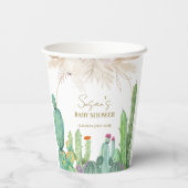 Elegant Boho Western Cactus Arch Baby shower Papieren Bekers (Achterkant)