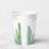 Elegant Boho Western Cactus Arch Baby shower Papieren Bekers (Links)