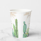 Elegant Boho Western Cactus Arch Baby shower Papieren Bekers (Rechts)