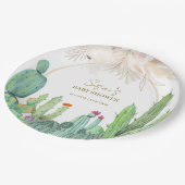 Elegant Boho Western Cactus Arch Baby shower Papieren Bordje (Gekanteld)