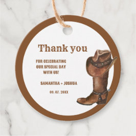 Elegant Boho Western Cowboy Bruiloft Dank u Bedankjes Labels