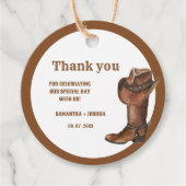 Elegant Boho Western Cowboy Bruiloft Dank u Bedankjes Labels (Voorkant)