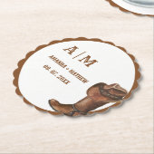 Elegant Boho Western Cowboy Bruiloft Dank u Kartonnen Onderzetters (Gekanteld)