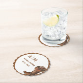 Elegant Boho Western Cowboy Bruiloft Dank u Kartonnen Onderzetters (Insitu)