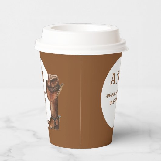 Elegant Boho Western Cowboy Bruiloft Dank u Papieren Bekers (Rechts)