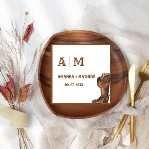 Elegant Boho Western Cowboy Bruiloft Dank u Servet