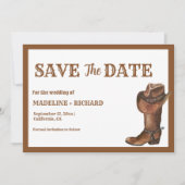 Elegant Boho Western Cowboy Bruiloft Save the date Kaart (Voorkant)