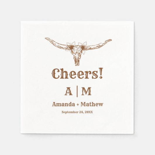 Elegant Boho Western Cowboy Bruiloft Servet (Voorkant)