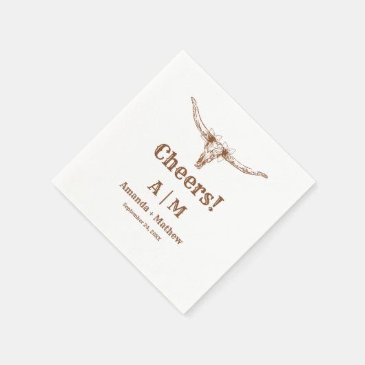 Elegant Boho Western Cowboy Bruiloft Servet (Hoek)