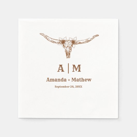 Elegant Boho Western Cowboy Bruiloft Servet (Voorkant)
