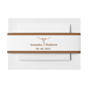 Elegant Boho Western Cowboy Bruiloft Uitnodigingen Wikkel