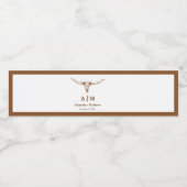 Elegant Boho Western Cowboy Bruiloft Waterfles Etiket (Enkel label)