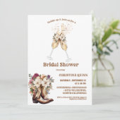 Elegant Boho Western Cowboy Vrijgezellenfeest Kaart (Staand voorkant)