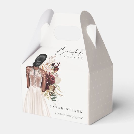 Elegant Boho White Wedding Gown Vrijgezellenfeest Bedankdoosjes (Voorkant Zijde)