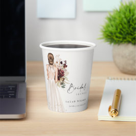 Elegant Boho White Wedding Gown Vrijgezellenfeest Papieren Bekers
