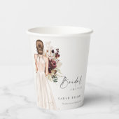 Elegant Boho White Wedding Gown Vrijgezellenfeest Papieren Bekers (Achterkant)