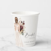 Elegant Boho White Wedding Gown Vrijgezellenfeest Papieren Bekers (Voorkant)