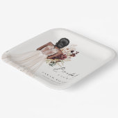 Elegant Boho White Wedding Gown Vrijgezellenfeest Papieren Bordje (Gebogen)