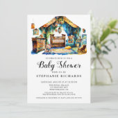 Elegant Boho Wieg kinderkamer Baby shower Kaart (Staand voorkant)