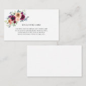 ELEGANT BOHO WIJN ROZE WATERVERF FLORAAL MOTIEF INFORMATIEKAARTJE (Voorkant / Achterkant)