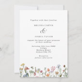 Elegant Boho Wild Flowers Wedding Kaart (Voorkant)
