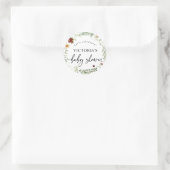 Elegant Boho Wildbloemen Baby shower Envelope Seal Ronde Sticker (Tas)