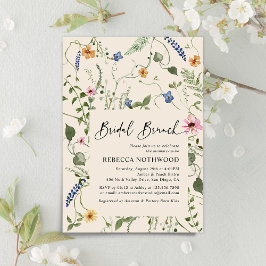 Elegant Boho Wildbloemen Bridal Brunch Shower Kaart