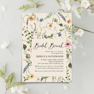 Elegant Boho Wildbloemen Bridal Brunch Shower Kaart